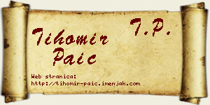 Tihomir Paić vizit kartica